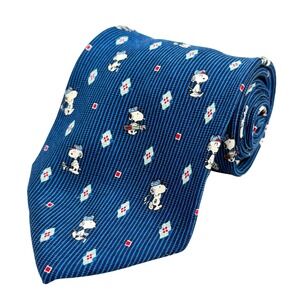 Peanuts Snoopy Golf 50th Anniversary Novelty Vintage Mens Tie Blue 58.5"L